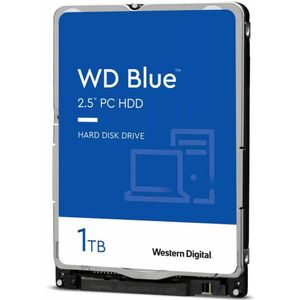 WD Blauwe 1TB mobiele 2,5 inch interne harde schijf, 5400 RPM-klasse, SATA 6 GB/s, 128 MB cache, 2 jaar garantie