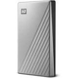 WD My Passport Ultra 2 TB (Compatibel met PC, Xbox en PS4, Software voor apparaatbeheer en back-up met wachtwoordbeveiliging, 256-bits AES-hardwareversleuteling) Zilver