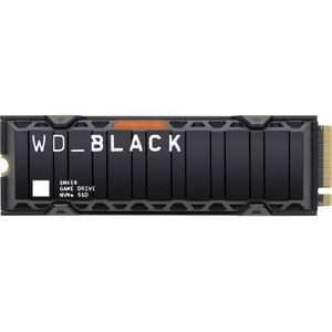 WD_BLACK SN850 NVMe SSD 500 GB Heatsink SSD-opslag voor gaming, PCIe Gen4-technologie, tot 7000 MB/s leessnelheden, Works with PlayStation 5 (van software versie 21.02-04.00.00) Zwart