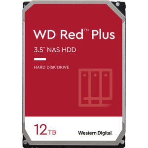 Western Digital WD Red Plus NAS harde schijf 12 TB (NASware-firmware voor compatibiliteit, 3,5 inch, 7200 RPM, SATA 6 Gb/s, CMR, Werkbelasting 180 TB/jaar)