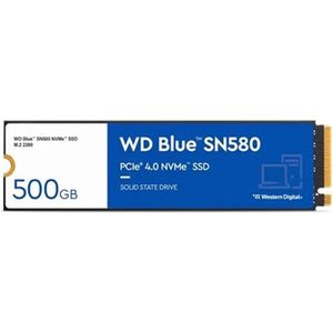 Western Digital WDS500G3B0E Blue SN580 NVMe SSD 500 GB (PCIe Gen4 x4 tot 4.000 MB/s lezen M.2 2280 nCache 4.0 technologie) Blauw