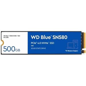 Western Digital WDS500G3B0E SN580 WD Blue SSD, 500 GB, M.2 NVMe, PCIe Gen 4x4, 4000 MB/s