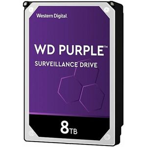 WD Purple 8 TB interne harde schijf 3,5 inch speciale videobewaking AllFrame Technology, 180BT/yr, 256 MB cache, 3 jaar garantie