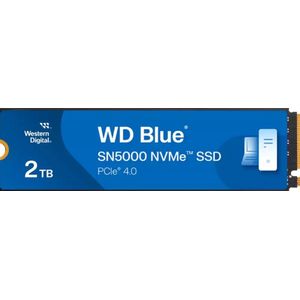 WD Blue SN5000 2TB SSD.2 2280 PCI Express x4 2 TB NVMe 900TB PS5 compatible blauw, zwart