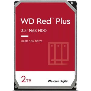 WD Red Plus 2TB NAS 3,5"" interne harde schijf - 5400 rpm klasse, SATA 6 Gb/s, CMR, 64 MB cache, 3 jaar garantie