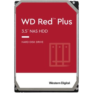 Western Digital WD Red Plus 4 TB interne harde schijf 3,5 inch NAS, 5400 rpm-klasse, SATA 6 GB/s, CMR, 256 MB cache, 3 jaar garantie