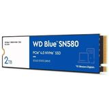 WD Blue SN580 NVMe SSD 2 TB (PCIe Gen4 x4, tot 4.000 MB/s lezen, M.2 2280, nCache 4.0 technologie) Blauw