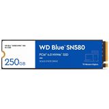 WD Blue SN580 NVMe SSD 2 TB (PCIe Gen4 x4, tot 4.000 MB/s lezen, M.2 2280, nCache 4.0 technologie) Blauw