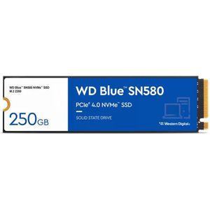 WD Blue SN580 NVMe SSD 2 TB (PCIe Gen4 x4, tot 4.000 MB/s lezen, M.2 2280, nCache 4.0 technologie) Blauw