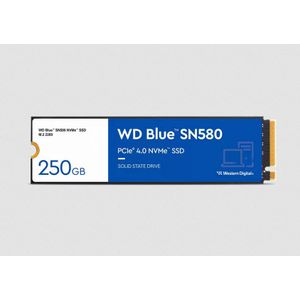 Western Digital WDS250G3B0E SN580 WD blauw SSD, 250 GB, M.2 NVMe, PCIe Gen 4x4, 4000 MB/s