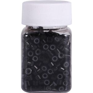 Microringen met Siliconen - Zwart - 1000 stuks