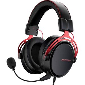 MiPow Gaming Headset Mpow Air II 3D Surround Sound VS (Bedraad), Gaming headset, Rood, Zwart