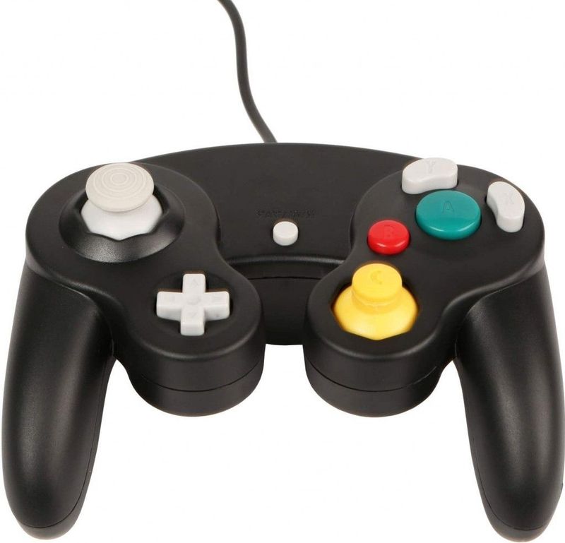 Teknogame - Gamecube Controller - Zwart - Dubbele Joysticks - Vibratiefeedback
