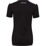 HEAD - Club 22 Tech - Tennisshirt - Zwart - Polyester - Ademend