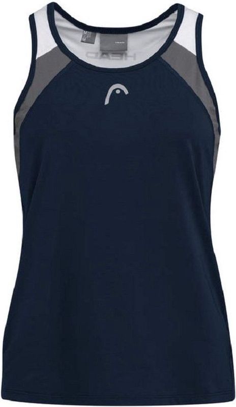 HEAD Tank Top Club Girls Junior Blauw Wit Grijs