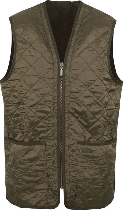 Barbour - Gewatteerd Vest Zip In Liner - Olijf Groen