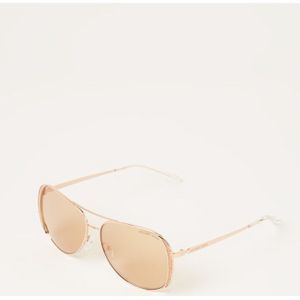 Michael Kors Aviator Womens Rose Gold Rose Gold Flash zonnebril | Sunglasses