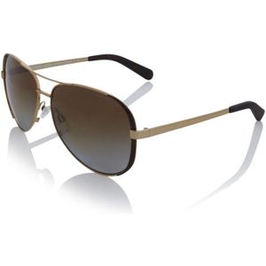 Michael Kors Aviator Womens Gold Dark Chocolate Brown Gradiënt Polariseerde zonnebril | Sunglasses