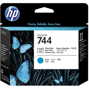 HP 744 Large Format Printhead Foto Zwart, Cyaan, 2 kleuren (F9J86A) origineel van HP
