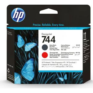 HP 744 - Zwart, chroomrood