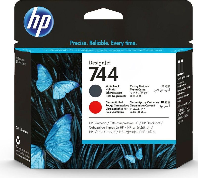 HP 744 Matte Black/Chromatic Red DesignJet Printhead printkop Thermische inkjet