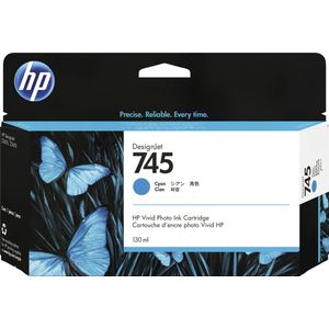HP 745 130-ml DesignJet Cyan Ink Cartridge inktcartridge 1 stuk(s) Origineel Normaal rendement
