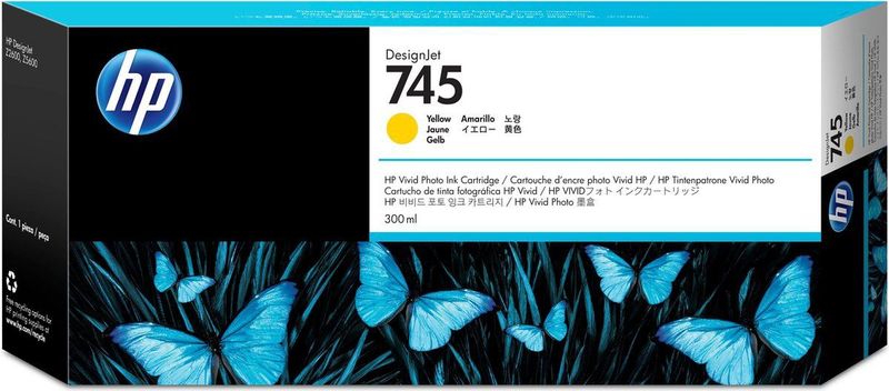 HP 745 300-ml DesignJet Yellow Ink Cartridge printkop Inkjetprinten