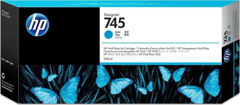 Original F9K03A HP 745 DNJ Tinte cyan 300ml