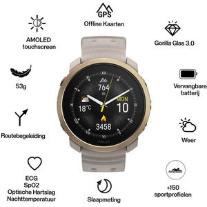 Polar Vantage M3 Multisport Smartwatch - Greige/goud - S en M/L