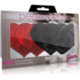 Peekaboo Nipple Cover Pasties PEEKABOO PASTIES STOLEN KISSES HEARTS Zwart