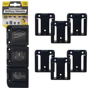 StealthMounts BM-DW12-BLK-6 Accuhouders voor DeWalt 12v | Zwart | 6 stuks - BM-DW12-BLK-6