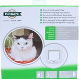 PetSafe kattenluik, handmatig met vergrendeling, 4 vergrendelingsopties, vermindert tocht, voor huisdieren tot 8 kg, wit, verpakking met 1 stuk