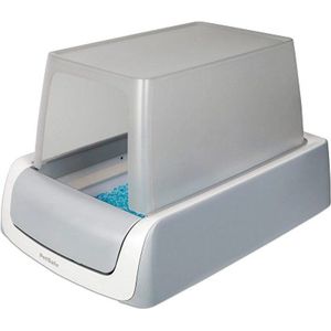 PetSafe ScoopFree Zelfreinigend kattentoilet met kap, tweede generatie, met geïntegreerde gezondheidsmonitor, grijs