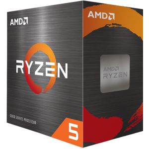 AMD Ryzen 5 5600 met Wraith Stealth-ventilator - (Socket AM4/6 cores -12 threads/min. frequentie 3,5 GHZ - Boostfrequentie 4,4 GHz/35 MB/65 W) - 100-100000927BOX veelkleurig