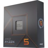 AMD Ryzen 5 7600X processor, 6 kernen/12 threads gedefinieerd, architectuur Zen 4, 38MB L3 cache, 105 W TDP, tot 5,3 GHz Boost-frequentie, Socket AMD 5, DDR5 & PCIe 5.0, geen ventilatie