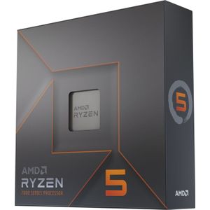 AMD Ryzen 5 7600X processor, 6 kernen/12 threads gedefinieerd, architectuur Zen 4, 38MB L3 cache, 105 W TDP, tot 5,3 GHz Boost-frequentie, Socket AMD 5, DDR5 & PCIe 5.0, geen ventilatie