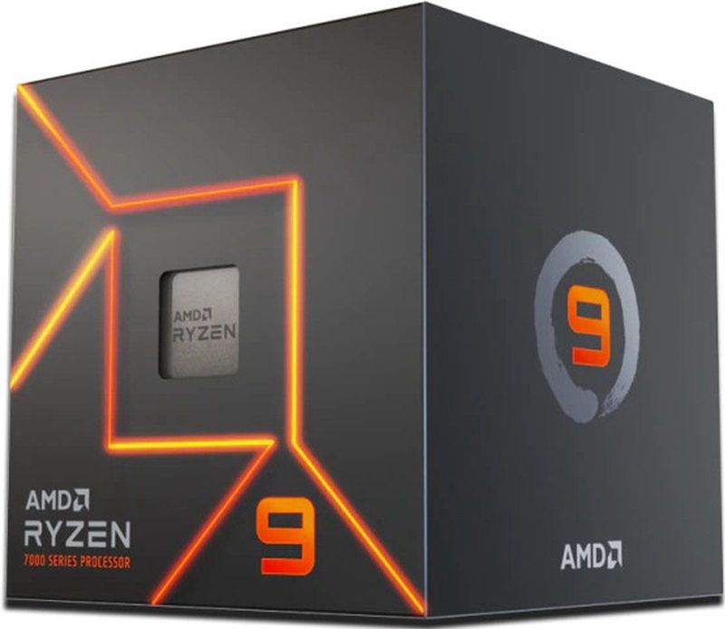 AMD Ryzen 9 7900 Prozessor (Radeon Grafik intergrierte, 12 Kerne/24 Threads, 65W DTP, AM5 Sockel, Cache 76MB, Bis zu 5.4 GHz max boost, wraith prism Kühler)