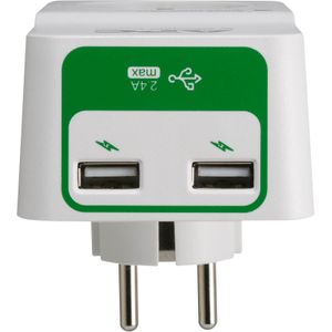 Essential SurgeArrest 1 Outlet 230V 2 Port usb Charger PM1WU2-GR - APC