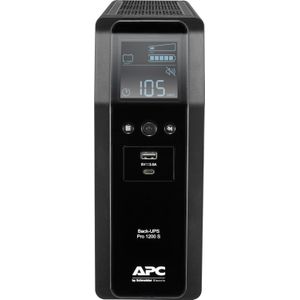 APC Back-UPS PRO BR1200SI - Noodstroomvoeding, 8x C13 uitgang, 2x USB charger (type A & C), 1200VA,