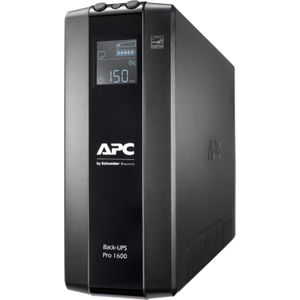 APC by Schneider Electric Back UPS PRO BR1600MI - UPS vermogen 1600 VA - MI-model (8 IEC-uitgangen, uitgangen voor koude apparaten, lcd-interface, 1 GB gegevensbescherming)