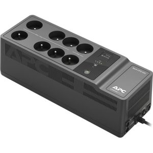 APC Back-UPS ""Essential"" BE650G2-FR - Overspanningsbeveiliging omvormer met 650VA back-upbatterij (8 stopcontacten, overspanningsbeveiliging, 1 USB snellaadpoort type A)