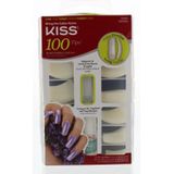 Kiss Gellak 100 Nageltips and Lijm - Kunstnagels - 100 stuks - Nepnagels - Doorzichtig - Curve overlap
