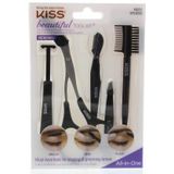 Kiss - Toolkit - Make-up Accessoires - Inhoud: Spoolie Borstel, Schaar-Kam, Scheermessen, Pincet