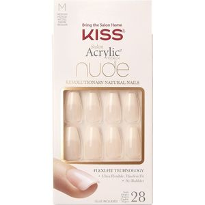 Kiss Plaknagels Acrylic French Nude Nails - Kunstnagels - Plaknagels Zelfklevende - Nepnagels - Leilani