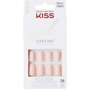 KISS Fantasy Gel klaar om te dragen gel nagelpers stijl ""Tilt-A-Wil"" nagelset, 24 mega-lijm, roze gel, manicure, mini-vijl en 28 kunstnagels