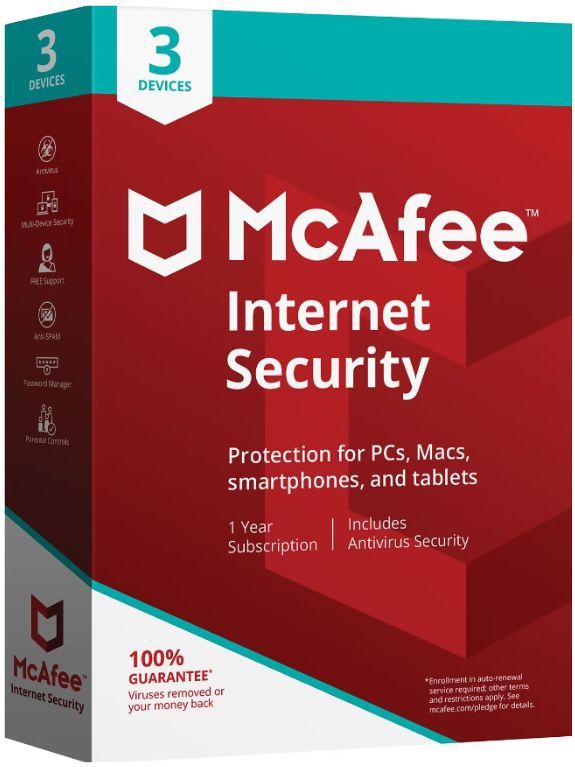 McAfee - Internet Security - Jaarlicentie - Beveiliging voor 3 Apparaten
