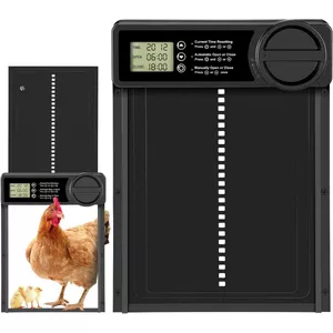 Automatische Kippenhokdeur Met Timer En Afstandsbediening – Aluminium, IP65, -30°C Tot 55°C, Werkt Op Batterij Of Zonne-energie, Voor Kippen, Eenden, Vogels