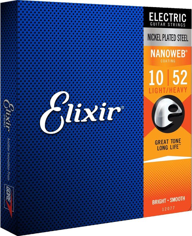 Elixir 12077 Electric Guitar Strings Nanoweb Light Heavy