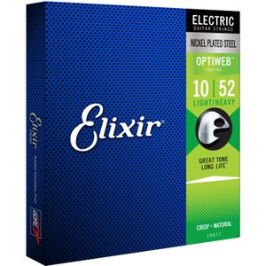 Elixir® 19077 Snaren voor elektrische gitaar met OPTIWEB™ Light/Heavy coating (.010-.052)