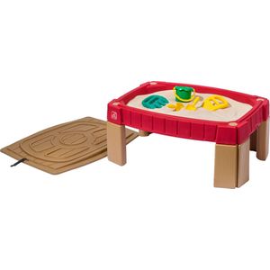 Step2 Naturally Playful Zandtafel - Zandbak met deksel - Verhoogde Zandbak van plastic / kunststof - Inclusief 4 accessoires